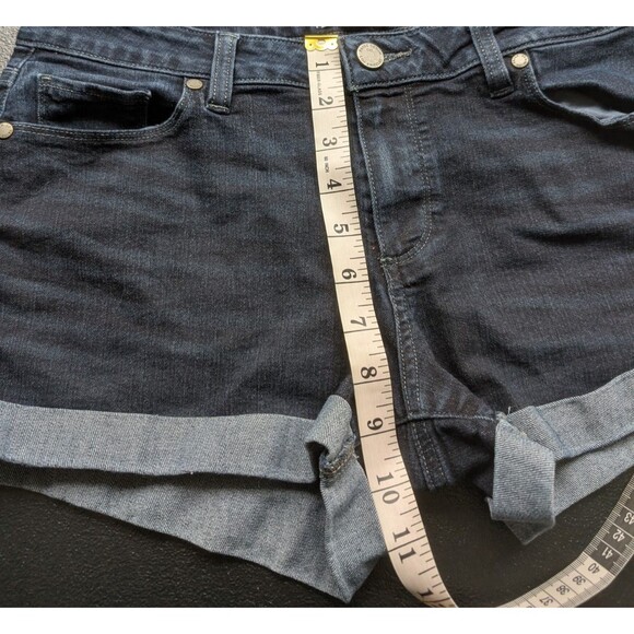 PAIGE Women Short Jimmy Jimmy Dark Wash Cuffed Denim Mid Rise Size 28 - Picture 6 of 10